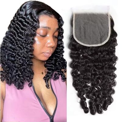 3c4a Burmese Curly 7 By 7 Deep Parting Lace Colsure Human Hair Only 14inch Spiral Curly Hair Ends Pre Plucked Bleached Knot