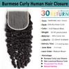 3c4a Burmese Curly 7 By 7 Deep Parting Lace Colsure Human Hair Only 14inch Spiral Curly Hair Ends Pre Plucked Bleached Knot view 3