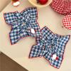 1pc Cherry Blue Plaid Button Square Scarf Large Intestine Scrunchie, Women's Hair Tie, Low Ponytail Head Rope for Women or Girls view 4