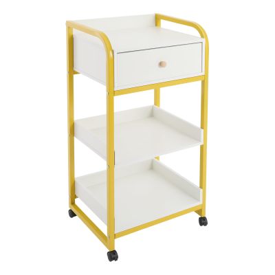 Florchest Salon Cart with 1 Drawer 2 Trays,Storage Cart with Four Wheels,Suitable for Hair Salons and Beauty Salons,Capable of Bearing a Weight of 55.12 Lbs