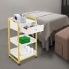 Florchest Salon Cart with 1 Drawer 2 Trays,Storage Cart with Four Wheels,Suitable for Hair Salons and Beauty Salons,Capable of Bearing a Weight of 55.12 Lbs view 2
