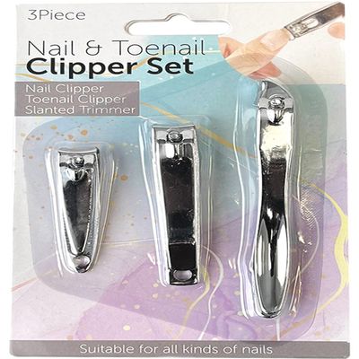 3 Piece Fingernail Clipper Set | Precision Crafted Nail Cutter Tool Set Includes Nail Clipper, Toenail Clipper, Slant Tip Nail Trimmer