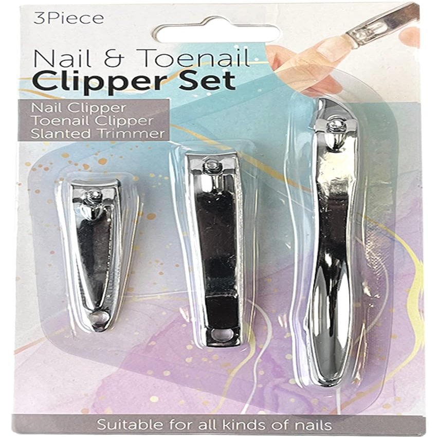 3 Piece Fingernail Clipper Set | Precision Crafted Nail Cutter Tool Set Includes Nail Clipper, Toenail Clipper, Slant Tip Nail Trimmer