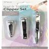 3 Piece Fingernail Clipper Set | Precision Crafted Nail Cutter Tool Set Includes Nail Clipper, Toenail Clipper, Slant Tip Nail Trimmer view 1