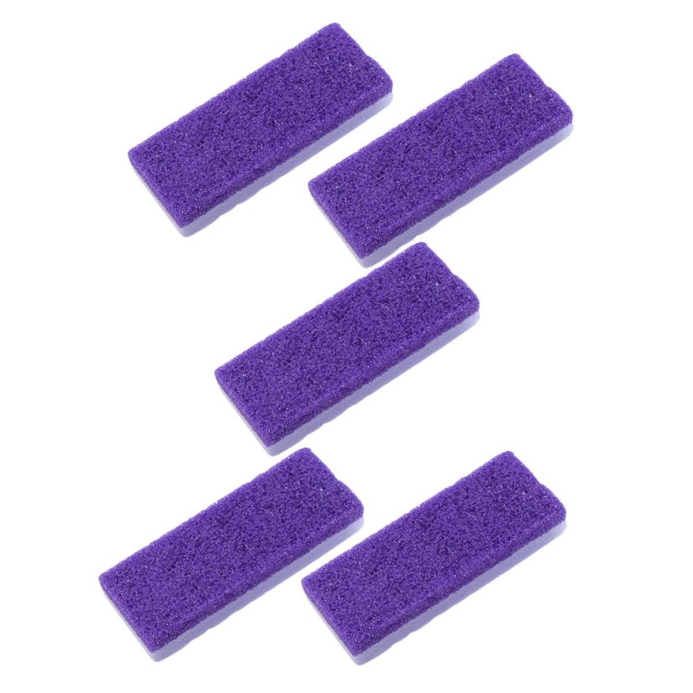 LALADEFIEE 5Pcs Double-Sided PU Pumice Stone Callus Remover Foot Care Scrubber for Dead Skin Exfoliation Ergonomic Design for Smooth Feet for High-Heel Wearers and Long Standing Use Purple