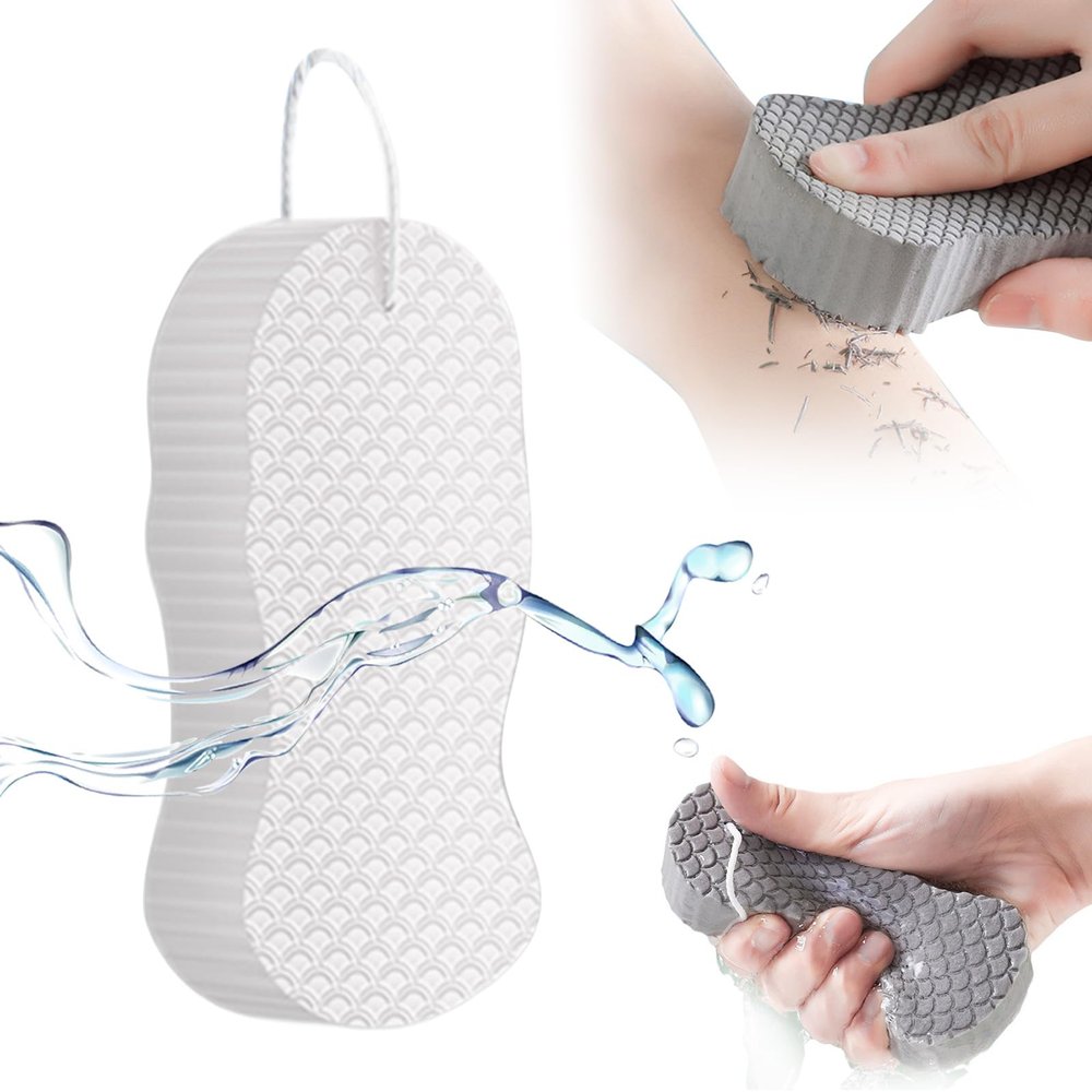 2025 Upgraded 3D Magic Exfoliating Bath Sponge and Dead Skin Remover, Super Soft Exfoliating Bath Sponge, Reusable Double-Sided Body Scrubber, for Men and Women