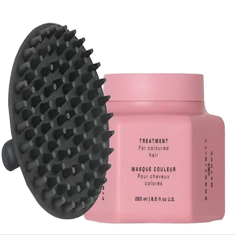 Fibre Clinix Vibrancy Treatment 8.5 oz with Scalp Massager Brush Color-Protecting, Strengthening & Hydrating Hair Treatment for Dull, Faded, or Chemically Treated Hair
