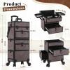 5 in 1 Rolling Makeup Case with Drawers, Cosmetic Trolley with Keys, Cosmetology Case on Wheels, Large Storage Traveling view 2
