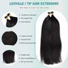 I Tip Hair Extensions Real Human Hair, 14 Inch 50G, Natural Black I Tip Extensions Human Hair Silky Straight Keratin Tip Hair Extension Cold Fusion I Tip Bundles 100 Strands Per Pack view 2