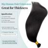 I Tip Hair Extensions Real Human Hair, 14 Inch 50G, Natural Black I Tip Extensions Human Hair Silky Straight Keratin Tip Hair Extension Cold Fusion I Tip Bundles 100 Strands Per Pack view 4