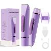 Bikini Trimmer Electric Razors for Women, Rechargeable Pubic Body Hair Trimmer 2-in-1 Electric Shaver for Legs Body Hair, Bikini Shaver (Purple) view 1
