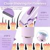 Bikini Trimmer Electric Razors for Women, Rechargeable Pubic Body Hair Trimmer 2-in-1 Electric Shaver for Legs Body Hair, Bikini Shaver (Purple) view 3