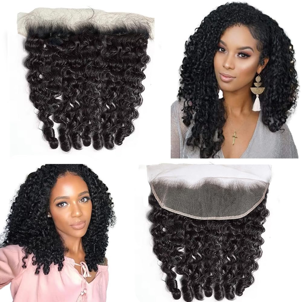 13x4 Lace Frontal 18 Inch Burmese Curly Lace Closure Human Hair Extensions 3c4a Bouncy Curly Frontals Closure 1 Piece