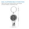 Nail Clipper Keychain Nail Bottle Opener Keychain for Party, Wedding (Rock Skull Head Black and White) view 2