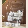 ASWRTYJO Storage Box Transparent Large Makeup Organizer Drawers Portable Handle Waterproof Dustproof view 4