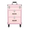 GAMIGIME Professional Rolling Makeup Train Case, Rolling Makeup Case with Drawer and Swivel Wheels, Large Cosmetic Trolley for Beauty Centers, Salons and Private Homes (Pink) view 1