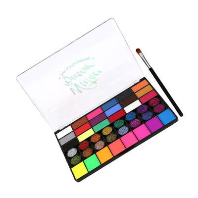 COOLHIYA Color Water-soluble Face Paint Set Portable Safe Cosmetic Pigment Kit with Brush for Festival Body Art Halloween Makeup and DIY Creativity