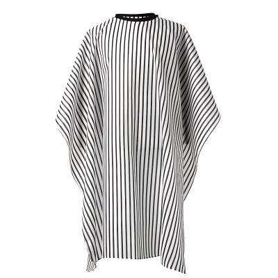 Barber For Cape Men, Capes Hair Cut Professional, Black White Design Stripe, Large 55 In X 63 In (1.4 M X 1.6 M) Size, Breathable Lightweight Material Taffeta, For Salon Ideal And Use Home