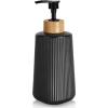 Black Glass Soap Dispenser, Thickened Glass Hand Soap Dispenser for Bathroom, Kitchen Dish Washing Liquid Bottles, Shampoo and Conditioner Bottles, Modern Farmhouse Style, (Black, Set of 1, 12oz) view 1