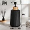 Black Glass Soap Dispenser, Thickened Glass Hand Soap Dispenser for Bathroom, Kitchen Dish Washing Liquid Bottles, Shampoo and Conditioner Bottles, Modern Farmhouse Style, (Black, Set of 1, 12oz) view 2