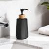 Black Glass Soap Dispenser, Thickened Glass Hand Soap Dispenser for Bathroom, Kitchen Dish Washing Liquid Bottles, Shampoo and Conditioner Bottles, Modern Farmhouse Style, (Black, Set of 1, 12oz) view 3