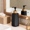 Black Glass Soap Dispenser, Thickened Glass Hand Soap Dispenser for Bathroom, Kitchen Dish Washing Liquid Bottles, Shampoo and Conditioner Bottles, Modern Farmhouse Style, (Black, Set of 1, 12oz) view 4