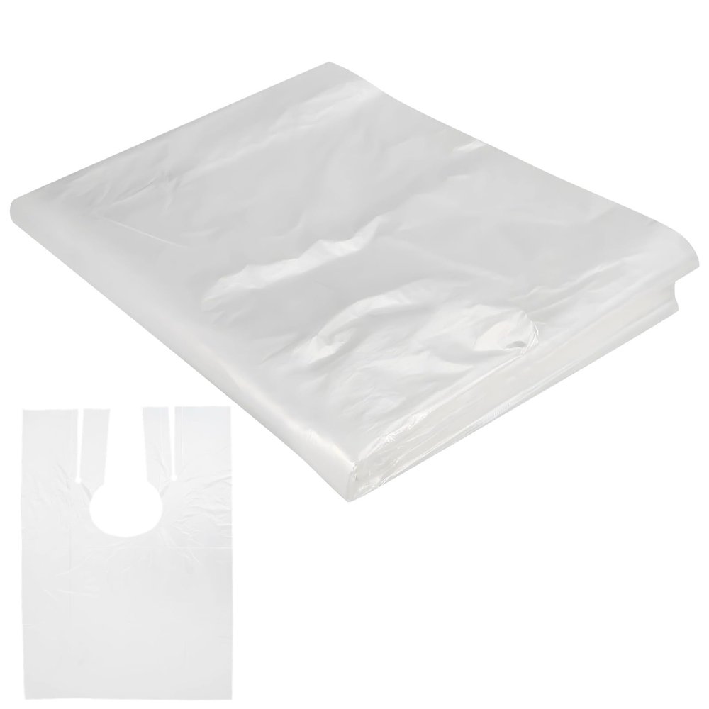 100-Pack Disposable Waterproof Salon Capes, U-Neck Design, Large 35.4 X 47.2 Inch Hair Cutting And Dyeing Capes