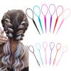 24PCS Multi-Color Topsy Tail Hair Tool - Large & Small 2 Sizes Hair Loop Styling Tool Set Hairs Pull Through Tools, French Braids, Ponytails, Hair Pull Through Tool for Women and Girls view 1