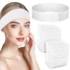 100-Pack Disposable Non-Woven Spa Headbands, Stretchy Elastic Hair Bands for Women, Soft Facial Bandeaus with Secure Fastener for Salon Use view 2