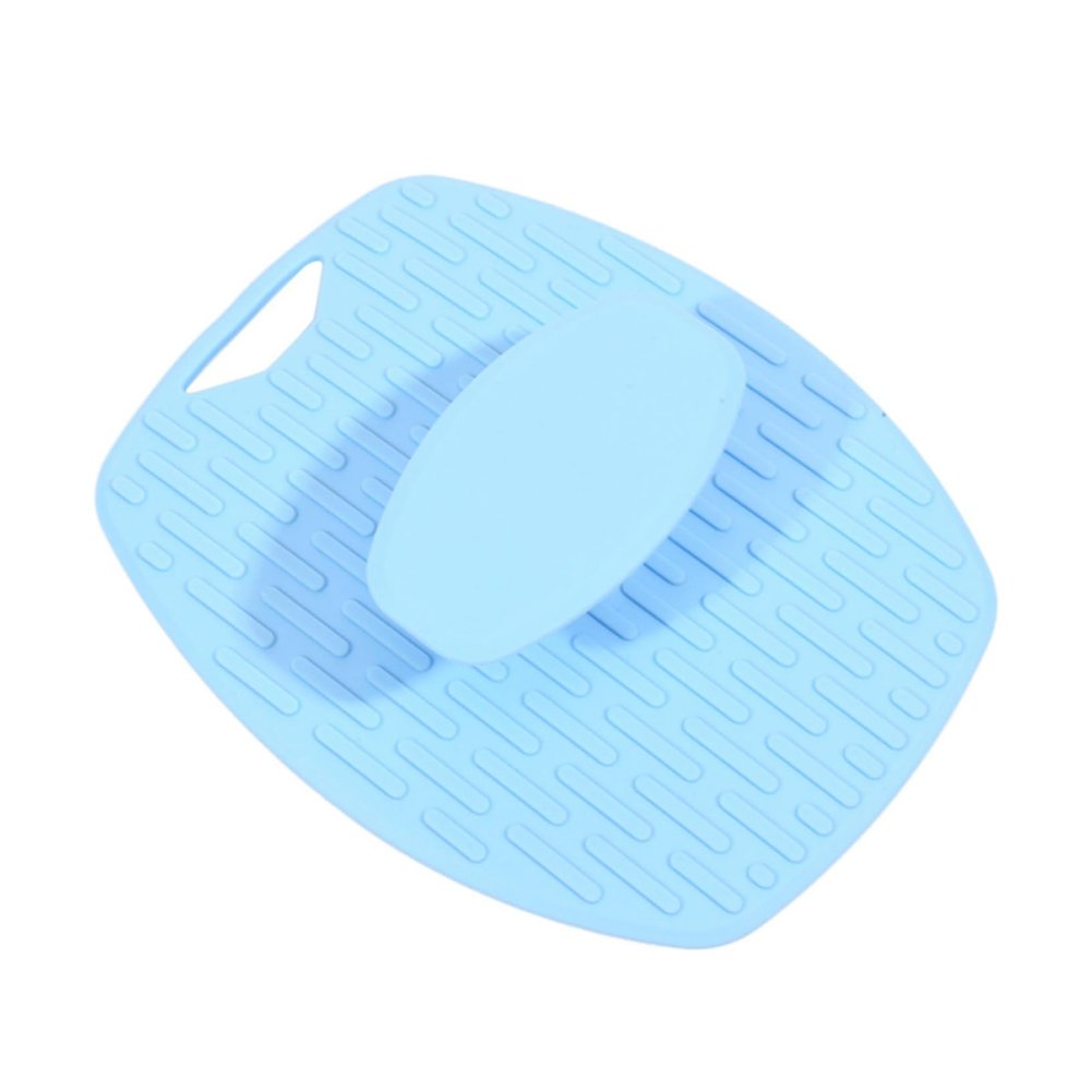 2Pcs Hand-Held Silicone Body Scrub Body Exfoliating Scrub, Suitable for All Skin Types of Environmentally Friendly Bath Brushes, Suitable for Women and Men.(Blue).