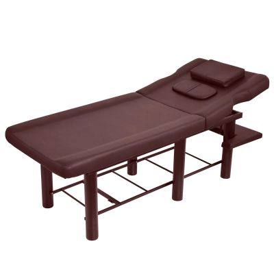 Stationary Age Table, 72.8"x 27.56" Heavy Duty Spa Bed with 0-30 Adjustable Backrest, 440LBS Metal Frame PU Leather Physical TherapyTable Lash Professional Equipment