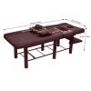 Stationary Age Table, 72.8"x 27.56" Heavy Duty Spa Bed with 0-30 Adjustable Backrest, 440LBS Metal Frame PU Leather Physical TherapyTable Lash Professional Equipment view 2