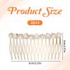 2 PCS Pearl Hair Comb for Women Decorative, Gold Pearl Hair Combs with Rhinestones, Decorative Hair Combs for Women Accessories Bridal Wedding Party Daily Decor view 2