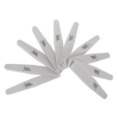 COOLHIYA 10pcs Double Sided Nail Buffer Blocks Gray Sponge Nail Files Washable Grit for Manicure Pedicure Shaping and Buffing Professional Use