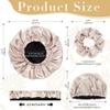 MIS-SILK Bonnet Sleeping for Women Satin Hair Bonnet, Anti Frizz Silk Sleep Cap Women-Hair Accessories Beige view 3