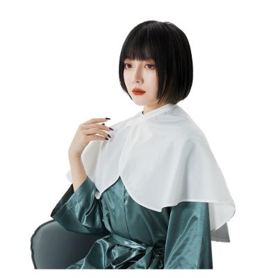 Barber Cape Beauty Salon Makeup Shawl Hairdresser Wai Cloth Dye Hair Small Wrap Barber Shop Cutting Cape(White-Shawl)