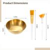 18-Piece Facial Care Kit with Golden Bowls, Fan & Flat Brushes, Stainless Steel & Plastic, for Salon and Home Use view 3
