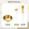 18-Piece Facial Care Kit with Golden Bowls, Fan & Flat Brushes, Stainless Steel & Plastic, for Salon and Home Use view 4