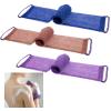 3 Pcs African Exfoliating Net Sponge, Nylon Net Bath Back Scrubber with Handles, Shower Loofah for Body Exfoliation (Blue Purple Coffee) view 1