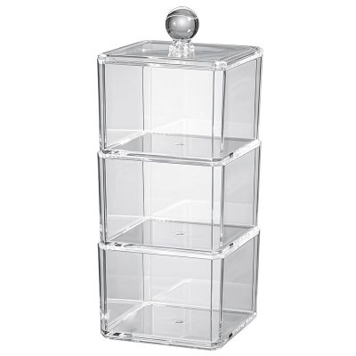 Acrylic Three-Tier Storage Box for Girls Hair Accessories, Transparent Design, Keeps Hair Items Dust-Free, Ideal for Bands and Clips