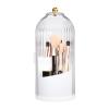 3 Tier Makeup Organizer with Clear Lid - 360 Rotating Protective Vanity Brush Holder for Bathroom Countertop White view 1