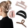 3 Pcs Matte Silicone Hair Clips Flexible Hair Claw Clips Cloud Clip Soft Bendable Hair Claw Clip for WomenBlack + Khaki + Coffee view 1