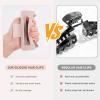3 Pcs Matte Silicone Hair Clips Flexible Hair Claw Clips Cloud Clip Soft Bendable Hair Claw Clip for WomenBlack + Khaki + Coffee view 2