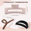 3 Pcs Matte Silicone Hair Clips Flexible Hair Claw Clips Cloud Clip Soft Bendable Hair Claw Clip for WomenBlack + Khaki + Coffee view 3