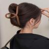 3 Pcs Matte Silicone Hair Clips Flexible Hair Claw Clips Cloud Clip Soft Bendable Hair Claw Clip for WomenBlack + Khaki + Coffee view 4