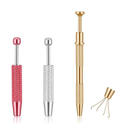 3Pcs Piercing Ball Grabber Tool, Stainless Steel Jeweler Piercing Removal Tool, 4 Claw Pearl Grabber Pick Up Tools, for Ear Nose Lip Jewelry Changes Tiny Objects Chips Electronic Components, 3 Colors