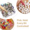 3Pcs Piercing Ball Grabber Tool, Stainless Steel Jeweler Piercing Removal Tool, 4 Claw Pearl Grabber Pick Up Tools, for Ear Nose Lip Jewelry Changes Tiny Objects Chips Electronic Components, 3 Colors view 2