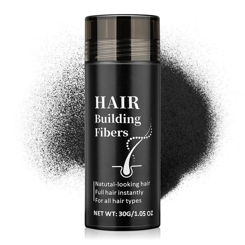 AWCCXMYM Hair Building Fibers for Thinning Instant Coverage Hair Fibers for Women & Men Natural Texture Undetectable Hair Fiber for Thickener and Fuller Look 30g #Black