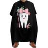 Tooth with Toothbrush Barber Cape Professional Hair Cutting Apron Hairdresser Cape for Men Women view 1