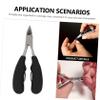 COOLHIYA Nail Clippers Set Stainless Steel Nail Cutter Pedicure Trimmer Kit for Home Salon Use Black Portable Grooming Tools with Storage Case view 3